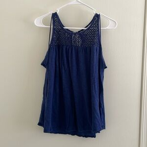 LC by Lauren Conrad Blue Flow-y Tank Top. Size: L